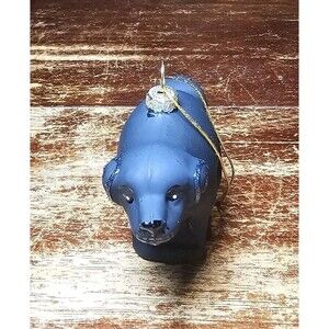 Black Lab Pooping Ornament Glass New